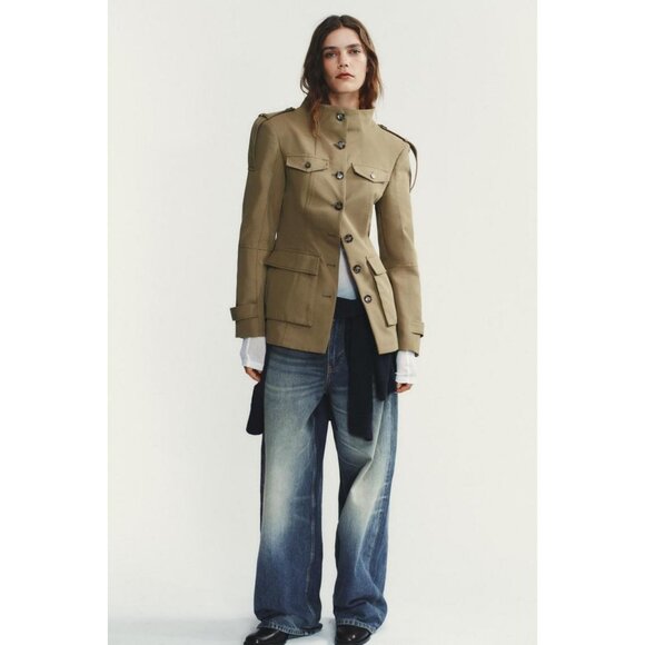 ZARA JACKET WITH SHOULDER TABS AND POCKETS - Picture 2 of 10